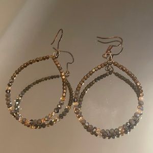 NEW- beaded hoop earrings